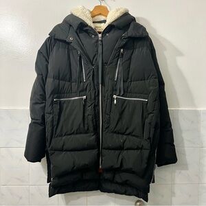 Orolay Thickened Down Waterproof Windproof Hooded Winter Jacket Women’s L Black